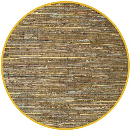 Safavieh Rag Rug Round Area Rug, Yellow and Multicolor - 6 x 6 ft. RAR127H-6R